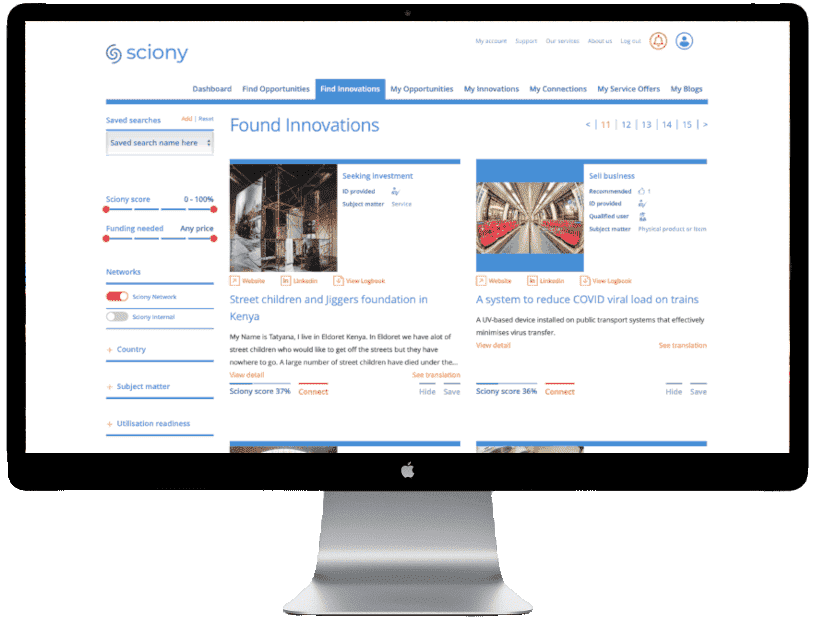 Business ideas platform Sciony